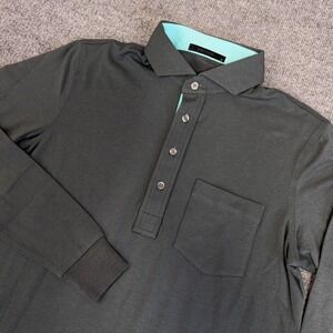Greyson Golf Polo Shirt Men Small Green Apache II Long Sleeve Performance Pocket